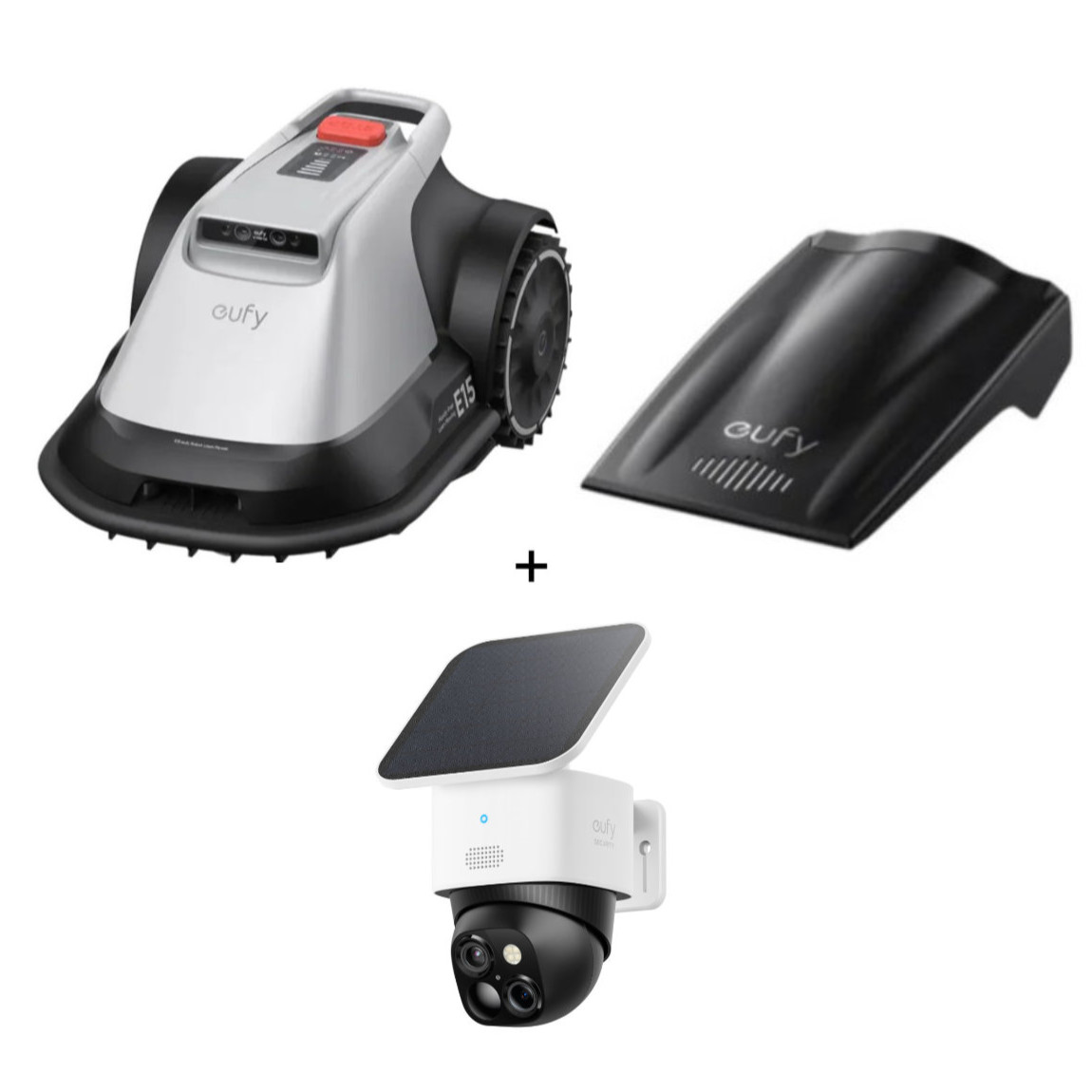 eufy Set - mit Mähroboter E15 + Garage + eufyCam Solo E30 Außenkamera