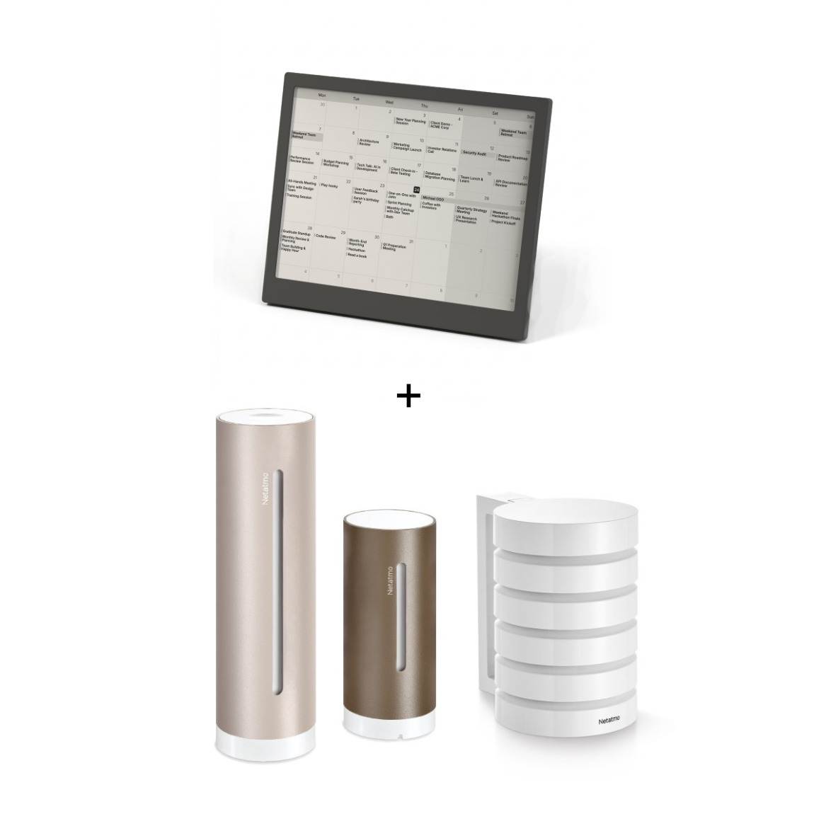 TRMNL X - E-Ink Display (10,3") + Netatmo Wetterstation Original (2. Gen) + Shield (Schutz- und Au&szlig;enhalterung)