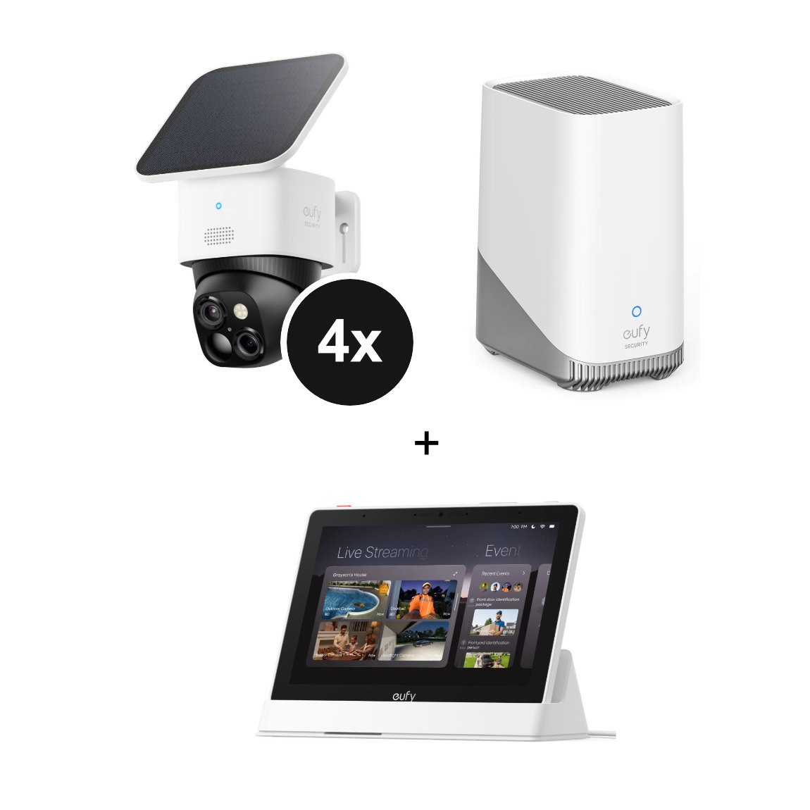 eufy SoloCam S340 - Dual Kamera Schwenk & Neige Outdoor Kamera - 2er-Set + Homebase 3