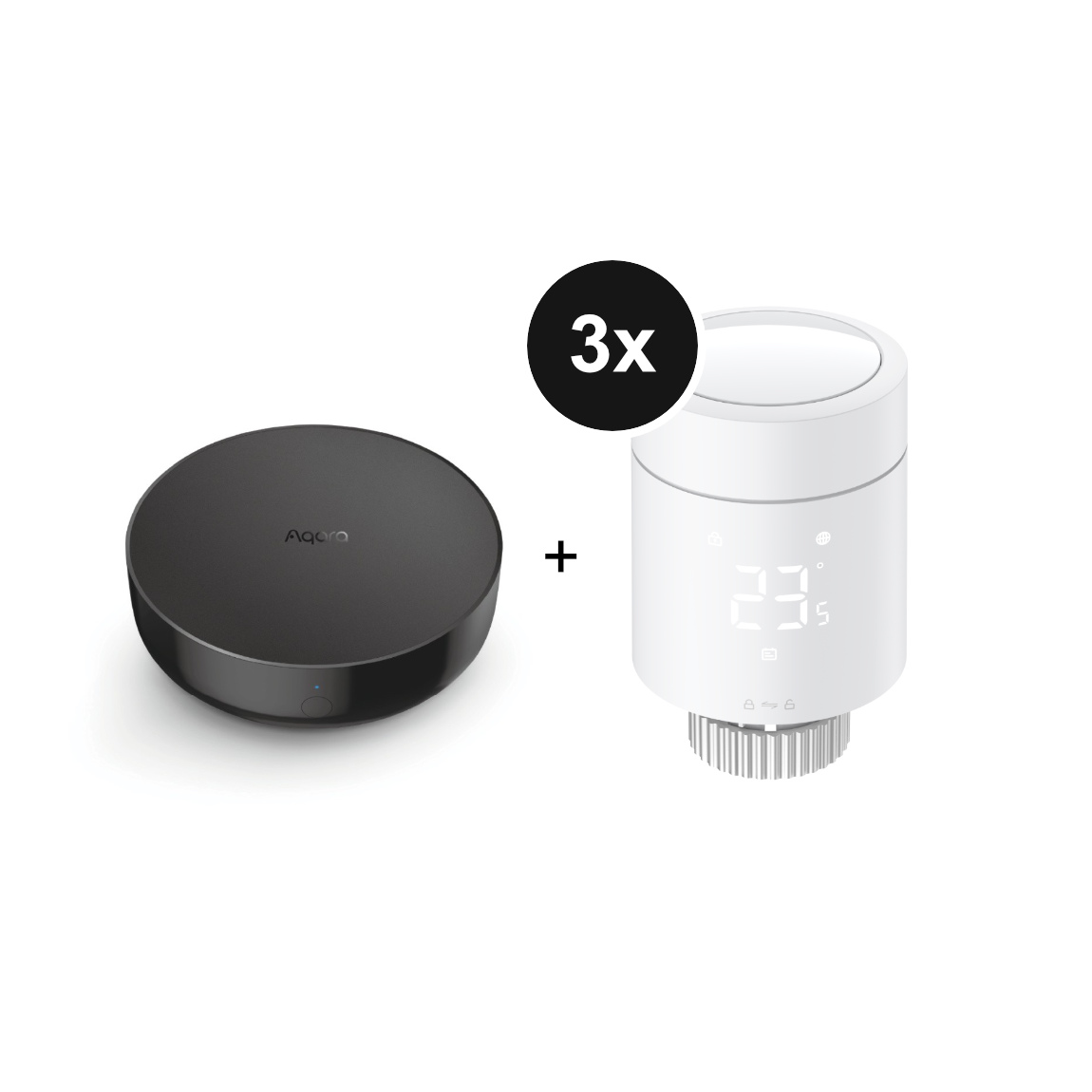 Aqara Starter Set Heizen - mit M200 Hub und 3 Heizk&ouml;rperthermostaten W600
