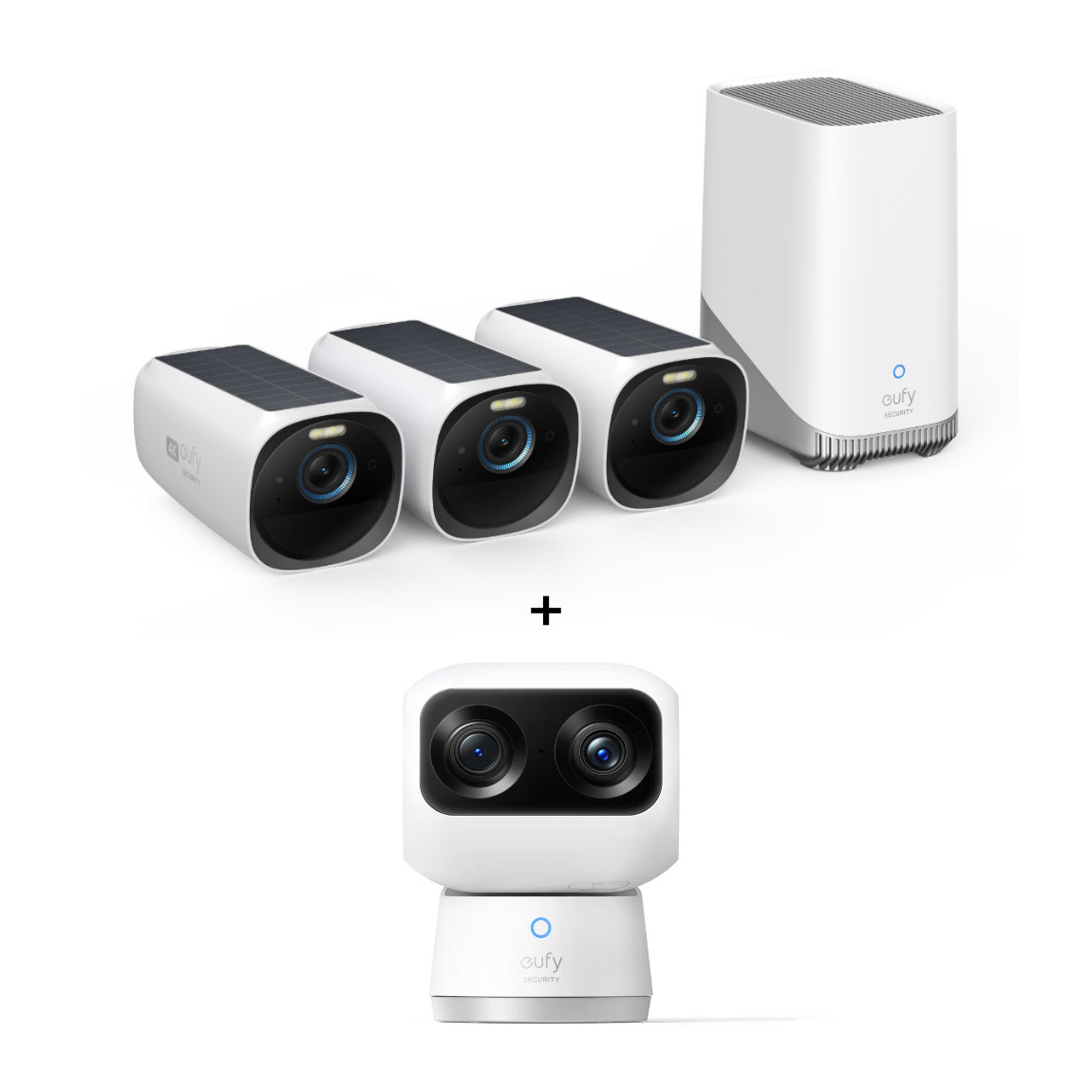 eufyCam 3 Starter-Set 3+1 - 3er-Kameraset mit HomeBase 3 + Indoor Cam S350