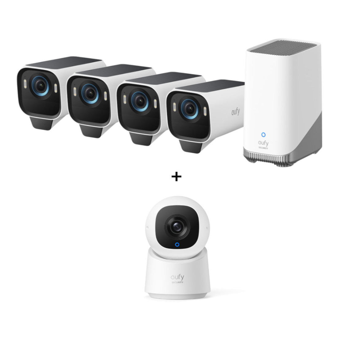 eufyCam S3 Pro Starter-Set 4+1 - 4er-Kameraset mit HomeBase 3 + Indoor Cam C220