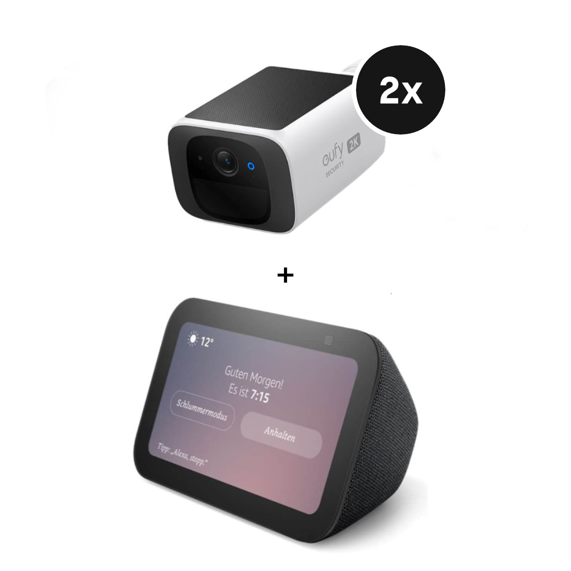 eufy SoloCam S220 - 2er-Set + Amazon Echo Show 5 (3.Gen)