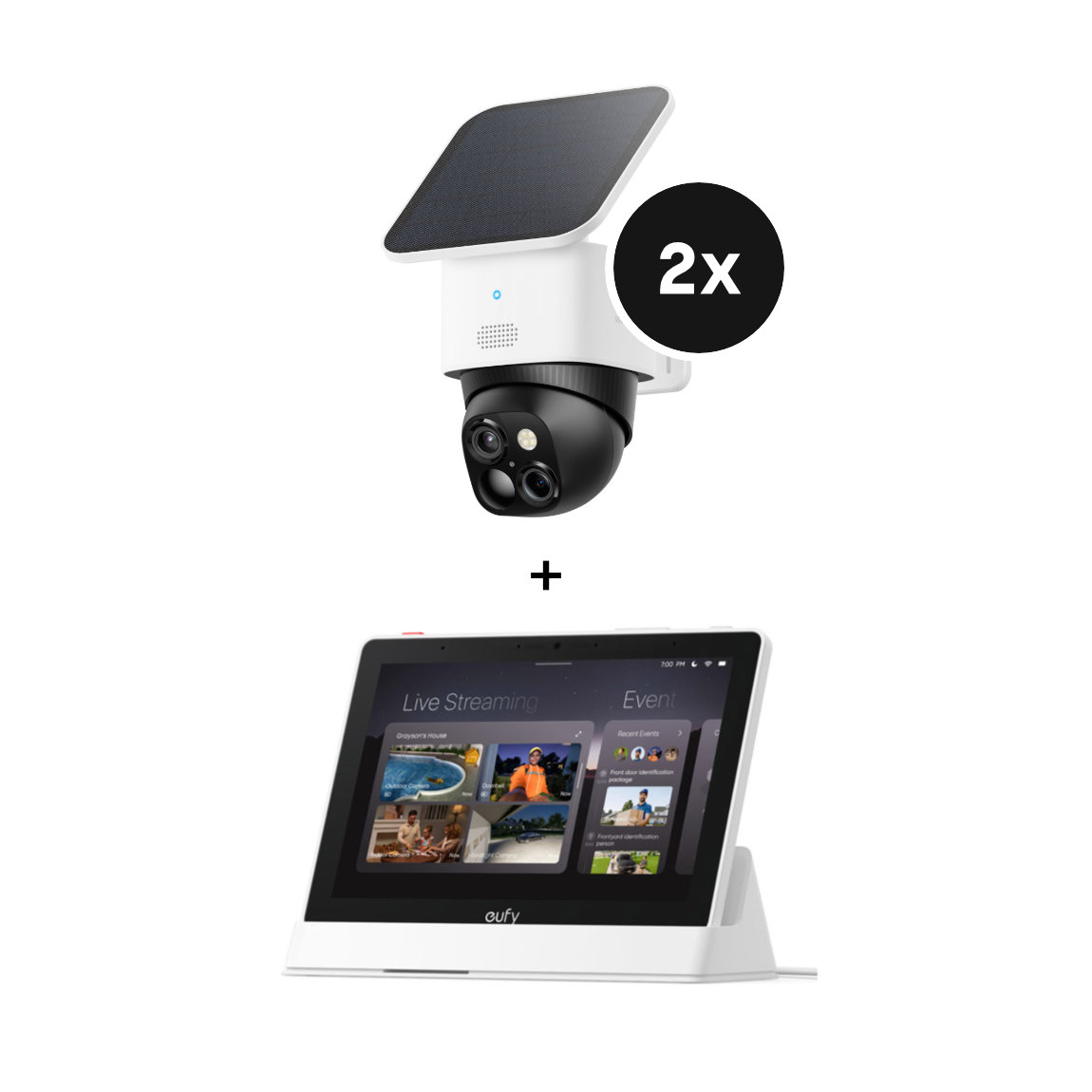 eufy SoloCam S340 - Dual Kamera Schwenk & Neige Outdoor Kamera - 2er-Set + Homebase 3
