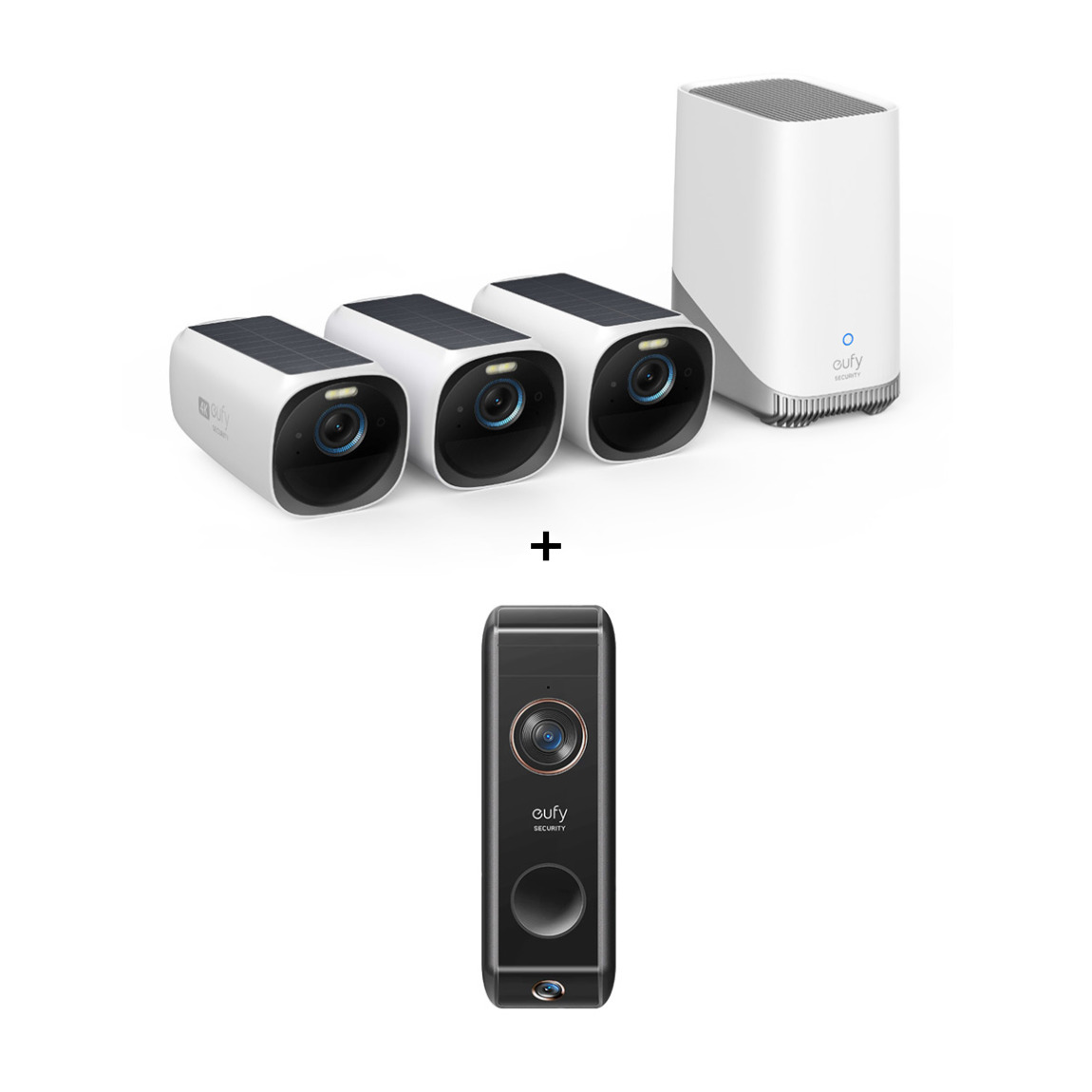 eufyCam 3 Starter Set 3+1 - 3er-Kameraset mit HomeBase 3 + gratis Indoor Cam C220