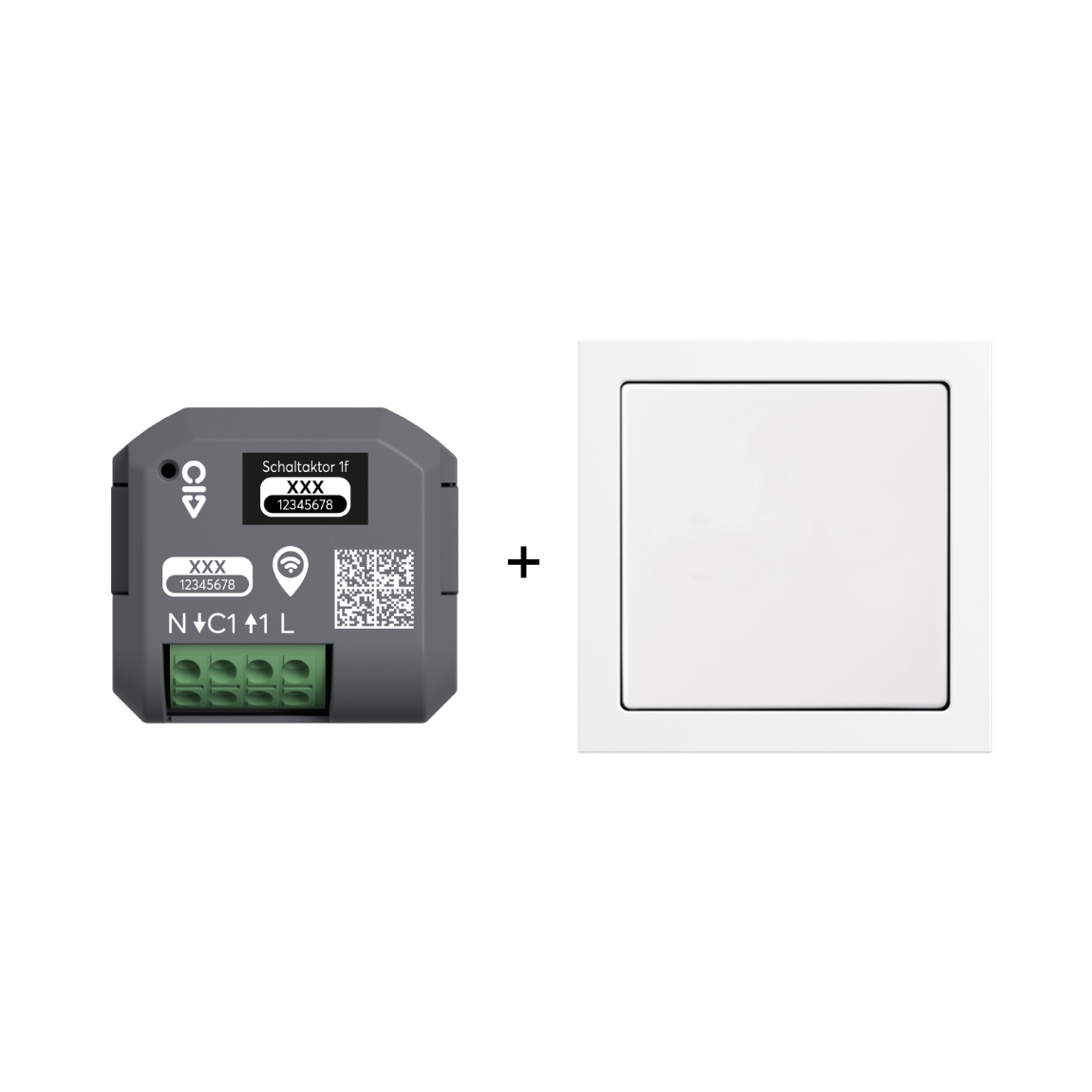 Busch-Jaeger Licht Set - mit Schaltaktor, Unterputz, 1-Kanal + Smart Switch Wandschalter - Grau