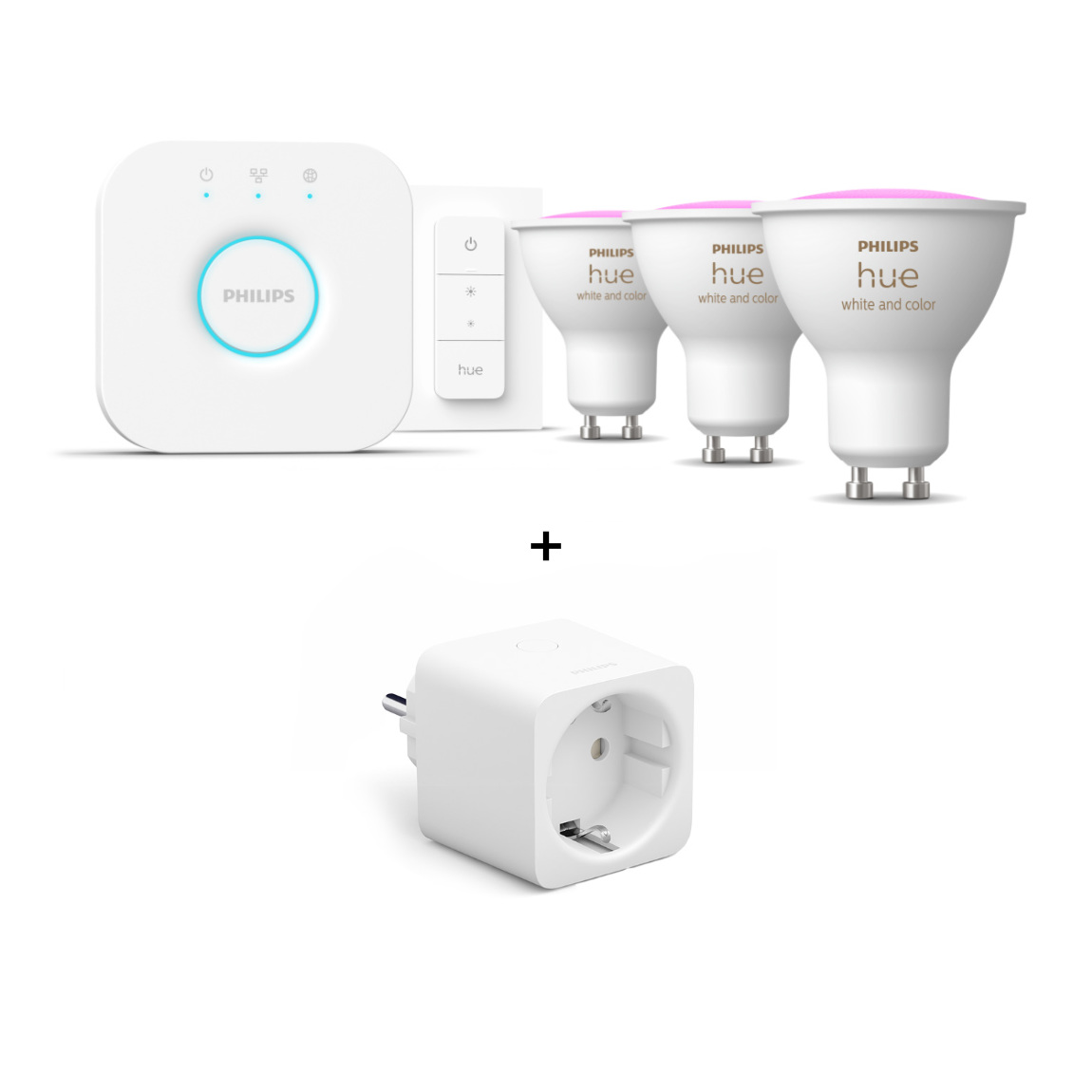Philips Hue White & Color Ambiance GU10 400lm 6er Starter-Set + Dimmschalter