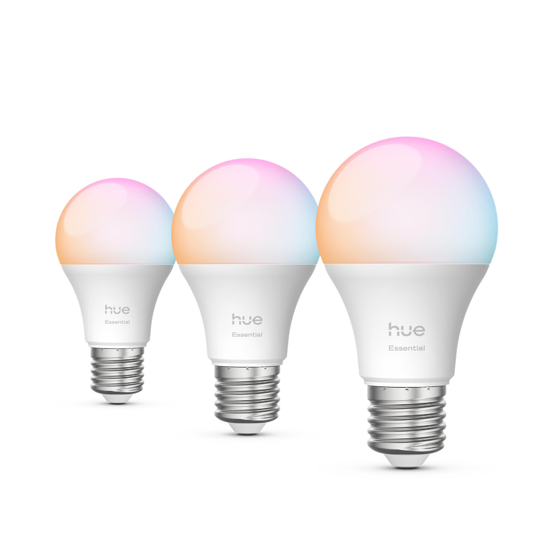 Philips Hue Essential White and Color Ambiance E27 8W LED Lampe - 3er-Set - Wei&szlig;