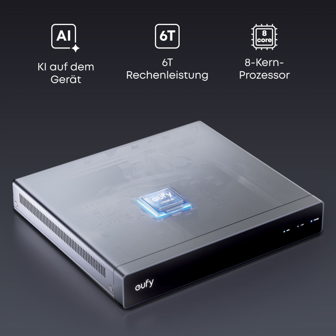 Thumbnail - eufy Netzwerkvideorekorder S4 - Silber (+GRATIS Hombli Lichterkette)