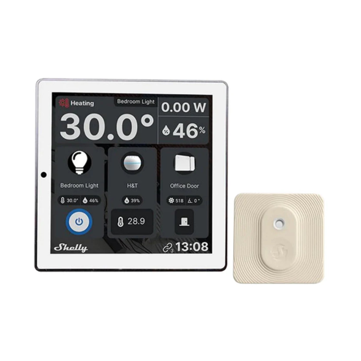 Shelly Wall Display + Blu H&T Feuchtigkeits & Temperatursensor - Wei&szlig; (+12 Monate GRATIS Shelly Premium)