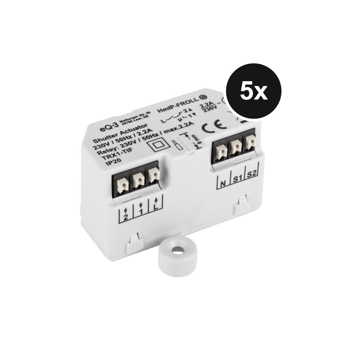Homematic IP Rollladenaktor – Unterputz - 5er-Set