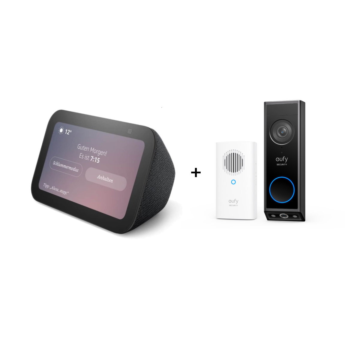 Amazon Starter Set - mit Echo Show 5 (Neueste Gen.) + eufy Video Doorbell E340 mit Chime