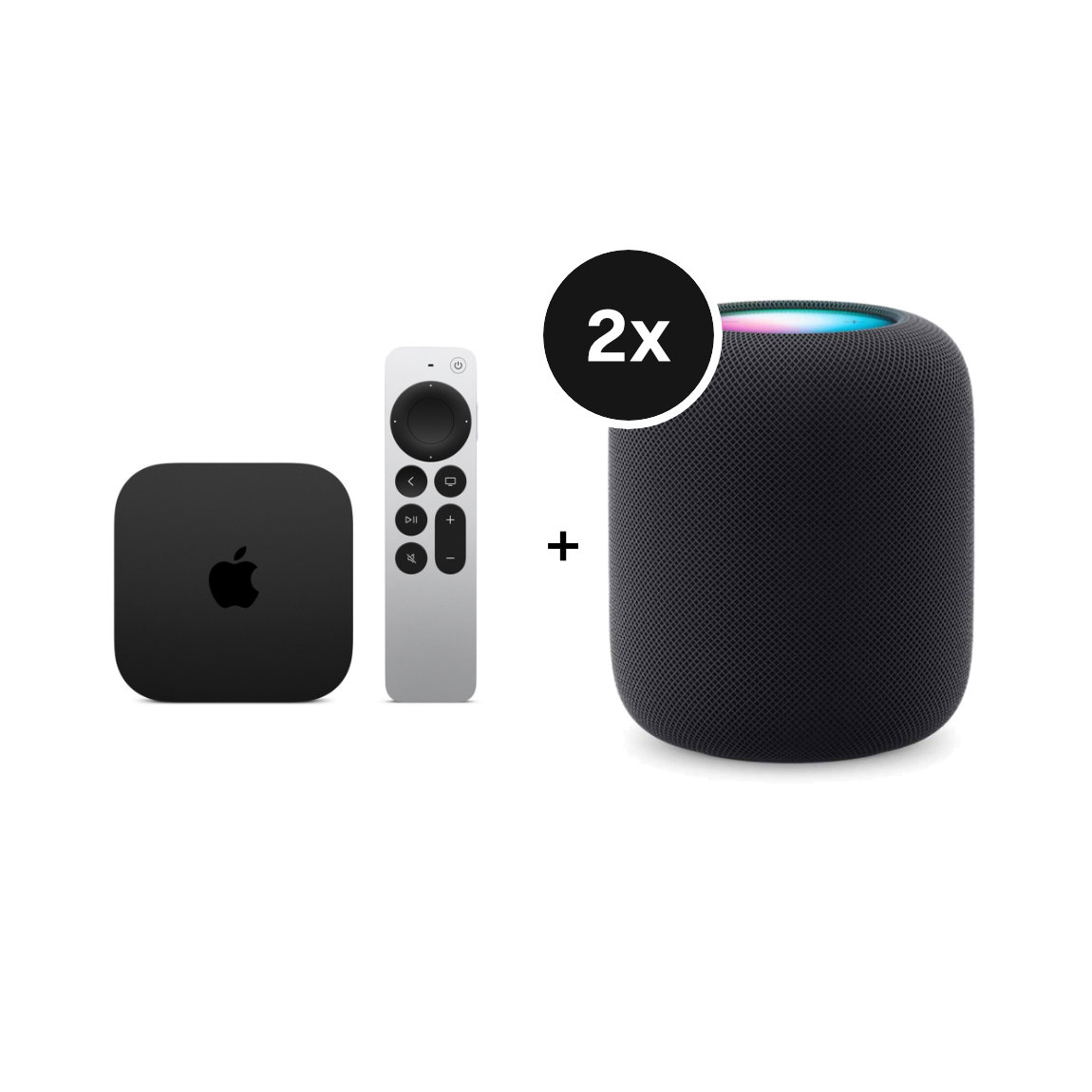 Apple TV 4K (Wi-Fi + Ethernet) + HomePod (2. Generation) - 2er-Set
