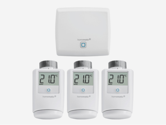 Homematic IP Set Heizen - easy connect mit Heizkörperthermostat und Tür-/Fensterkontakt 3er-Set + Zentrale