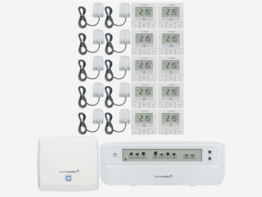 Homematic IP Fußbodenheizungs-Set Basic motorisch für 10 Räume