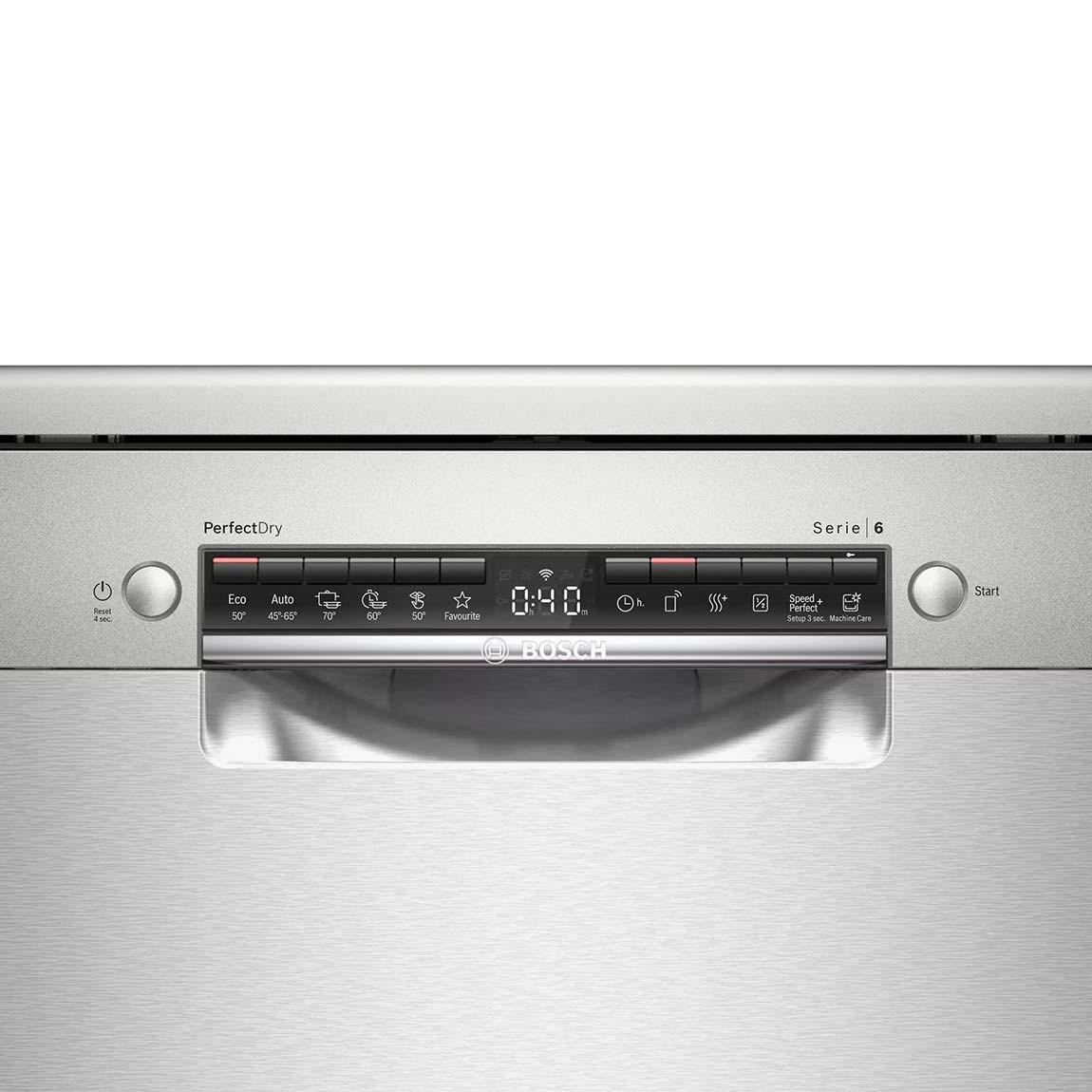 Bosch SMS6TCI00E Serie 6 Freistehender Geschirrspüler 60 cm - Silber inox / Altgerätemitnahme_Display